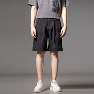 男士暗紋直筒短褲  休閑五分褲