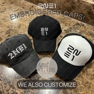 2NE1 EMBROIDERED Trucker Ball Cap Vintage Washed Hats KPOP Concert Merch