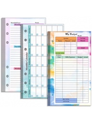 82pcs None-Dated Weekly & Monthly Planner & Budget Planner System Refill, 3-3/4" X 6-3/4",Personal S