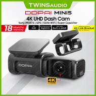 DDPAI Mini5 4K Dash Cam 2160P, 4K UHD Dash Cam Recorder Built in 5G WiFi GPS Night Vision 64G eMMC Storage