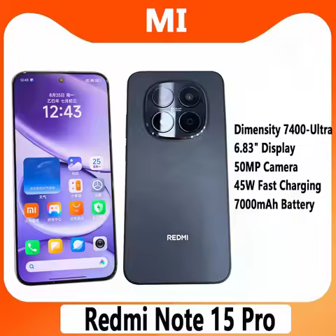 Xiaomi Redmi Note 15 Pro 256GB/512GB Dimensity 7400-Ultra 6.83" 1.5K Display 45W 7000mAh Battery 50M