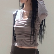 ADELIO Side Shirring Layered Top