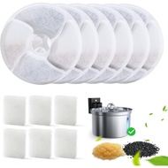6 Pack Cat Water Fountain Filter & 6 Pack Pump Sponges Replacement for [FN-W19] - 6 Filters+6 Sponge