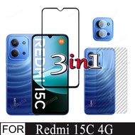 3 in 1 Tempered Glass for Redmi 15C 14C Screen Protector for Redmi15C Front Glass Back Film Camera L