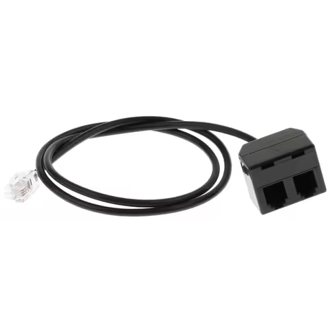 25cm Telephone RJ9 Male to 2 Female 4P4C Connector Adapter Splitter Extension Cable RJ9 Telephone Ex