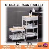 【SG Stock】Trolley Cart 2-Tier/3-Tier/4-Tier Movable Shelf Drawer Trolley Cart With Wheels Trolley Wi