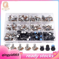 Rotary Knob Potentiometer Kit- 200PCS WH148 B1K 5K 10K 20K 50K 100K 250K 500K 1M Ohm Single Linear D