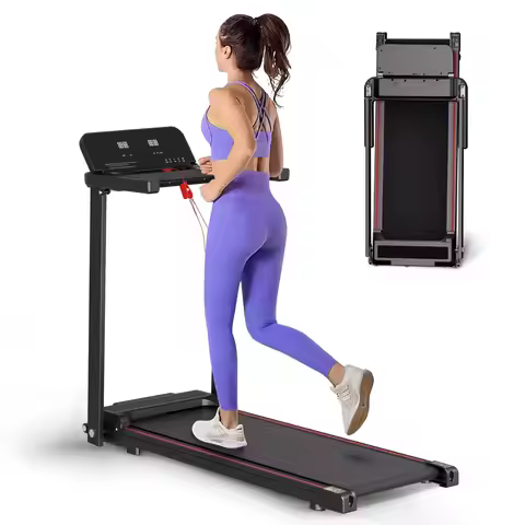 2.5HP Brushless Motor Foldable Treadmill, Portable LED Screen with Heart Rate Smart APP for Home Use
