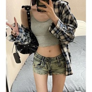 y2k y2k Women's Clothing y2k Pants American Shorts Denim Skinny Jeans Super y2k Wear Low-Waist yk1