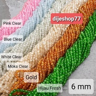 6mm Clear Stone Beads 0.6 cm Beads/ 6 mm Clear Ice Beads Cracked Stone/ Beaded Bracelet Necklace Mas