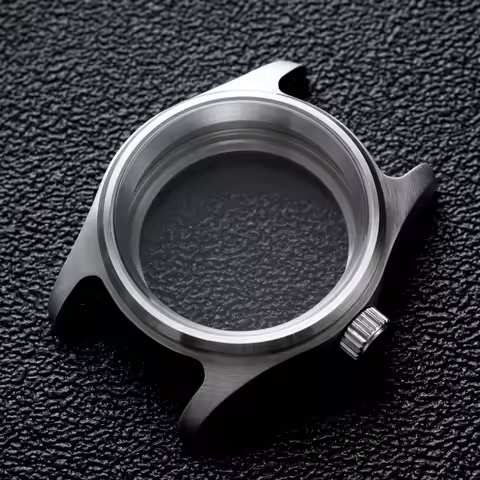 36mm Pilot Silver Watch Case Fit 28.5mm Dial For Seiko NH34/35/36/38/4R/7S Automatic Movement Sapphi