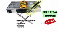 NEGOSYO FOLDABLE TABLE TOP BARBEQUE STAINLESS STEEL GRILLER PURE STAINLESS IHAWAN WITH FREE TONG