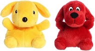 Aurora Storybook Pups Plush 2 Piece Bundle, 4" Spot The Dog and 4" Clifford The Big Red Dog
