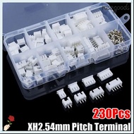 ROSEGOODS 230Pcs Pin Connector, XH2.54 2p 3p 4p 5pin 2.54mm Pitch Terminal,  4 Value Male And Female