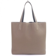 全新狀態 □ 愛馬仕 Double Sens 45 Taurillon Clemence 皮革手提包，灰褐色/夜藍色，U 字印記，附原廠盒和防塵袋，法國製造，男士款