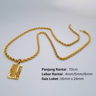 Bangkok Gold Women's Neck Chain 24K Korean Gold Abacus Pendant Coir Twisted Chain 24K Female Chain