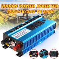 3000W Inverter DC 12V 24V 48V To AC 220V Voltage Convertor Transformer Solar Double LCD Display 4USB