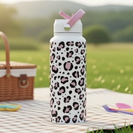 1pc 20oz/26oz/32oz Insulated Water Bottle with Straw, Leak-Proof, Reusable, Wide Mouth, Straw Cap, f