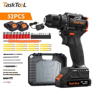 TASKTOOL สว่านกระแทก สว่านไร้สาย 21V สว่านไฟฟ้า สว่านแบตเตอรี่ไร้สาย สามารถเจาะปูน เหล็ก ไม้ กระเบื้