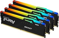 Kingston FURY Beast RGB Black 128GB (4x32GB) 5600MT/s CL40 DDR5 XMP DIMM | Overclocking | Plug N Pla
