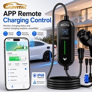 CARVITAL Type 2 Portable EV Charger 13A UK 3 Pin Plug WIFI Smart APP Adjustable Charging & Delay Tim