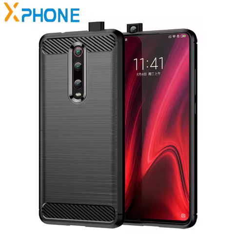 For Xiaomi Redmi K20 / K20 Pro / Mi 9T / 9T Pro Brushed Texture Carbon Fiber TPU Case