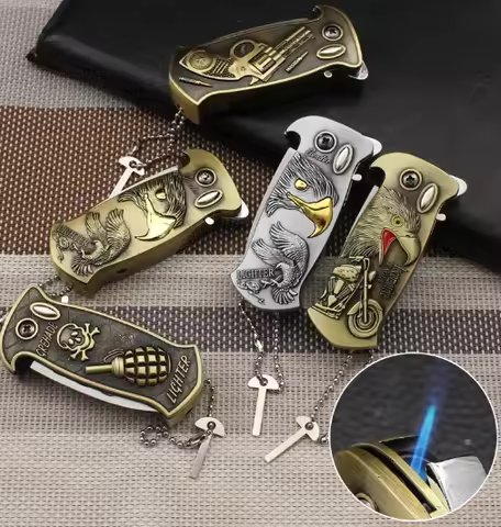 AL 5piece/lot 88g 5 style Bronze embossed metal with bottle opener gas lighter