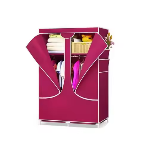 Folding Non-woven Fabric Wardrobe Organizer Clothes Storage Cabinet DIY Assembly Dustproof Wardrobes