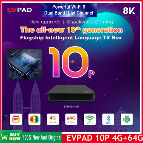 [Genuine] EVPAD 10P 4G 64G Japan Korea 8k smart tv box hot sell In Asia Singapore USA CA set top box