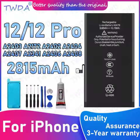A2479 Large capacity 2815mAh Battery For iPhone 12/12 Pro/A2403/A2173/A2402/A2404/A2407 Batteries Ne