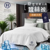 【Hilton 希爾頓】頂級親膚 蠶絲涼被 附收納提袋