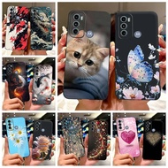 For Motorola Moto G60 Case MotoG40 Fusion Cute Cat Butterfly Painted Cover Soft TPU Phone Case For M