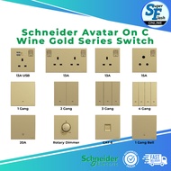 Schneider Electric Avatar On C Full Series Switch With Fluorescent Locator (Wine Gold)