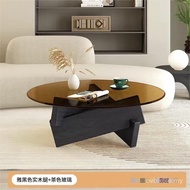 Coffee Table 2023 New Style Black Coffee Table Retro Transparent Influencer ins Style Nordic Small A