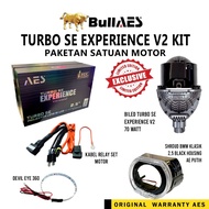 Biled AES Turbo Se Experience V2 2.5 Inch Lampu LED Motor AES Brand Unit Package