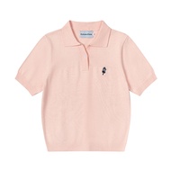 Áo Polo Dệt Kim ICEPOP Calem.Club họa tiết Thêu Mini vải trơn form nữ