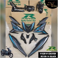 [READY STOCK] RAPIDO COVER SET Y15ZR V1/V2 EXCITER RC150-14 BLACK (STICKER TANAM/AIRBRUSH)