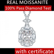 2 CT Real Moissanite Necklace With GRA Certificate S925 Silver VVS1 3EX D Color Oval Cut Moissanite 