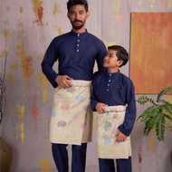 BAJU MELAYU CEKAK MUSANG IN NAVY BLUE - PREMIUM GERMANY COTTON