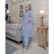 Set Kebaya Tunik Kurung Modern Brokat Premium / Baju Kurung Tunik Lace Mewah Kondangan Lamaran Wisud