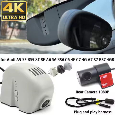 for Audi A5 S5 RS5 8T 8F A6 S6 RS6 C6 4F C7 4G A7 S7 RS7 4G8 4K Dash Cam Front Rear Camera DVR Plug 
