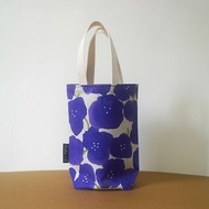 環保飲料提袋/早餐袋/小物袋/散步包=日本棉布=水墨花朵=紫