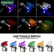 POKERFACE DC 12V 20A Auto Car Boat Truck Illuminated With LED Toggle Switch Safety Aircraft Flip Up 