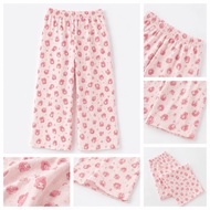 Cartoon Sleepwear Soft Linen Straight Shape Sleepwear Cute Pattern Comfortable Cartoon Trousers