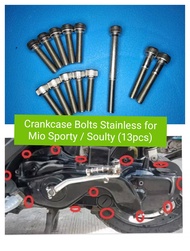 Crankcase Bolts inner Set Stainless for Mio Sporty / Soulty (13pcs)