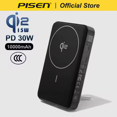 PISEN PD 30W Qi2 15W Wireless Magnetic Power Bank 10000mAh With Stand Fast Charging CCC Powerbank Fo