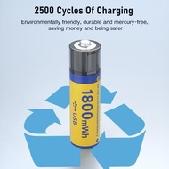 Poeruni Plug and Charge USB 1.5V Lithium AA Rechargeable Battery with 1H Fast Charge 1800mWh - 1pcs