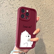 SS0004 Small white bear for case oppo A3X A3 A3s A16 A18 A38 A60 A54 A5s A15 A17 A17k A53 A57 A77s A