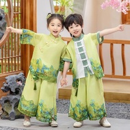 Children's Ancient Chinese Performance Costume for Boys – Hanfu Style, Green, for Cultural Dance and