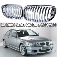 for E46 3 Series Coupe Cabriolet 2-Door 2003-2006 Front Hood Center Kidney Grille Grill (Chrome Sing